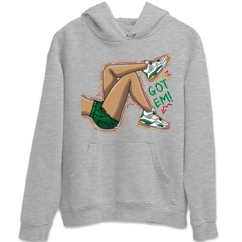 Air Jordan 4 Pine Green Sneaker Match Tees Got Em Legs Sneaker Tees AJ 4s Pine Green Sneaker Release Tees Unisex Shirts Heather Grey 2