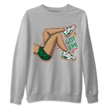 Air Jordan 4 Pine Green Sneaker Match Tees Got Em Legs Sneaker Tees AJ 4s Pine Green Sneaker Release Tees Unisex Shirts Heather Grey 2