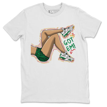 Jordan 4 Pine Green SB Sneaker Match Tees Got Em Legs Sneaker Tees 4s Pine Green Nike SB Sneaker Tees Sneaker Release Shirts Unisex Shirts White 2