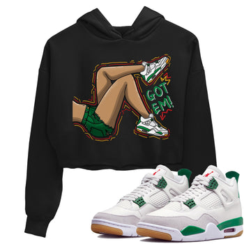 Air Jordan 4 Pine Green Sneaker Match Tees Got Em Legs Sneaker Tees AJ 4s Pine Green Sneaker Release Tees Women's Shirts Black 1