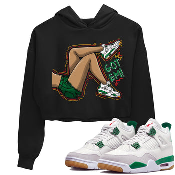 Jordan 4 Pine Green SB Sneaker Match Tees Got Em Legs Sneaker Tees 4s Pine Green Nike SB Sneaker Tees Sneaker Release Shirts Women's Shirts Black 1
