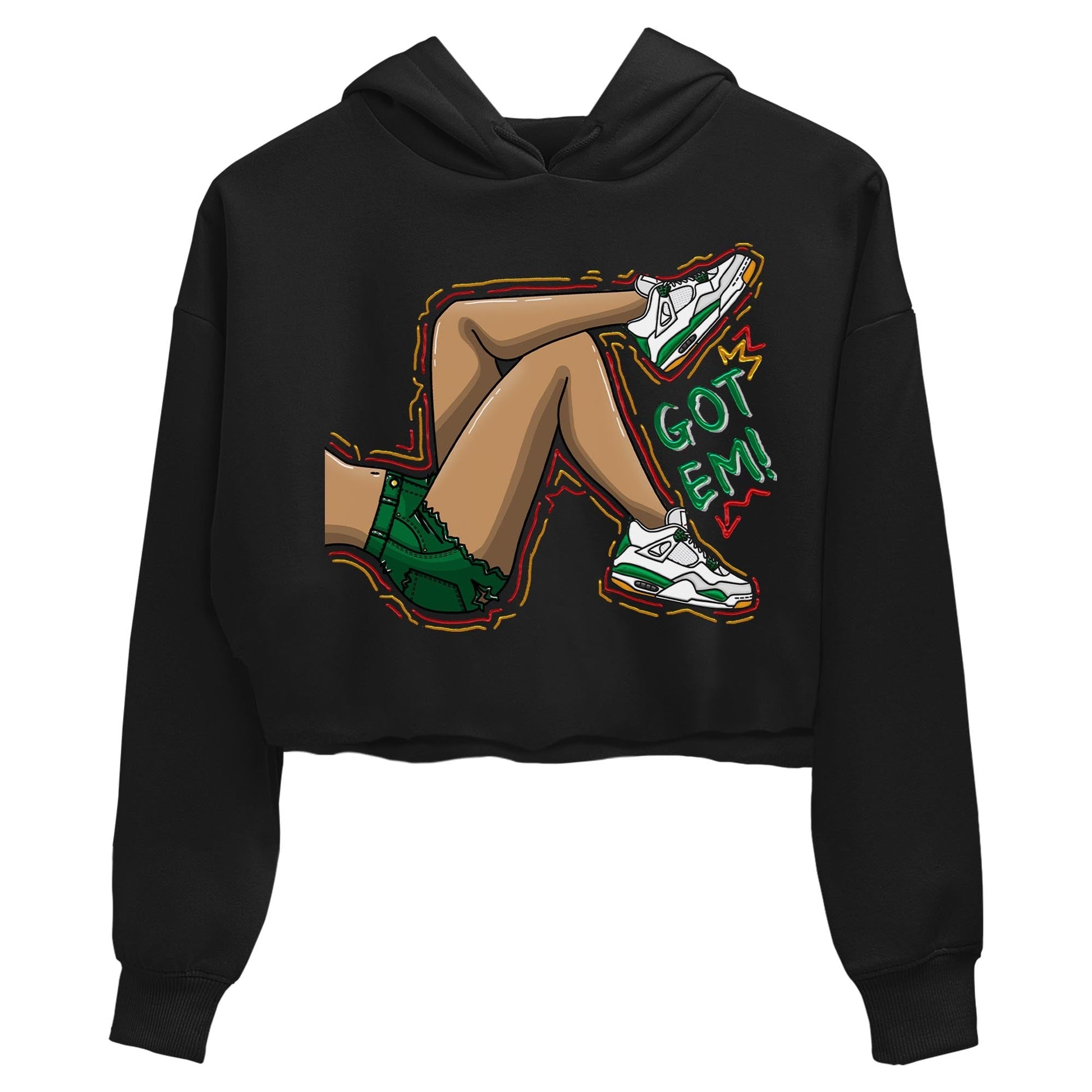 Jordan 4 Pine Green SB Sneaker Match Tees Got Em Legs Sneaker Tees 4s Pine Green Nike SB Sneaker Tees Sneaker Release Shirts Women's Shirts Black 2