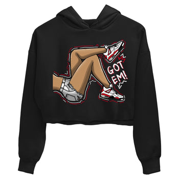 4s Red Cement shirt to match jordans Got Em Legs sneaker tees Air Jordan 4 Red Cement SNRT Sneaker Release Tees Black 2 Crop T-Shirt