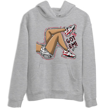 4s Red Cement shirt to match jordans Got Em Legs sneaker tees Air Jordan 4 Red Cement SNRT Sneaker Release Tees Crew Neck Casual Unisex Heather Grey 2 T-Shirt