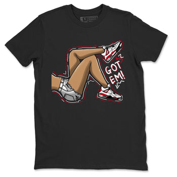 4s Red Cement shirt to match jordans Got Em Legs sneaker tees Air Jordan 4 Red Cement SNRT Sneaker Release Tees Crew Neck Casual Unisex Black 2 T-Shirt