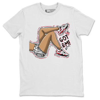 4s Red Cement shirt to match jordans Got Em Legs sneaker tees Air Jordan 4 Red Cement SNRT Sneaker Release Tees Crew Neck Casual Unisex White 2 T-Shirt