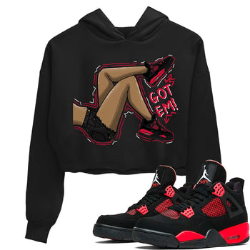 Jordan 4 Red Thunder Sneaker Match Tees Got Em Legs Sneaker Tees Jordan 4 Red Thunder Sneaker Release Tees Women's Shirts
