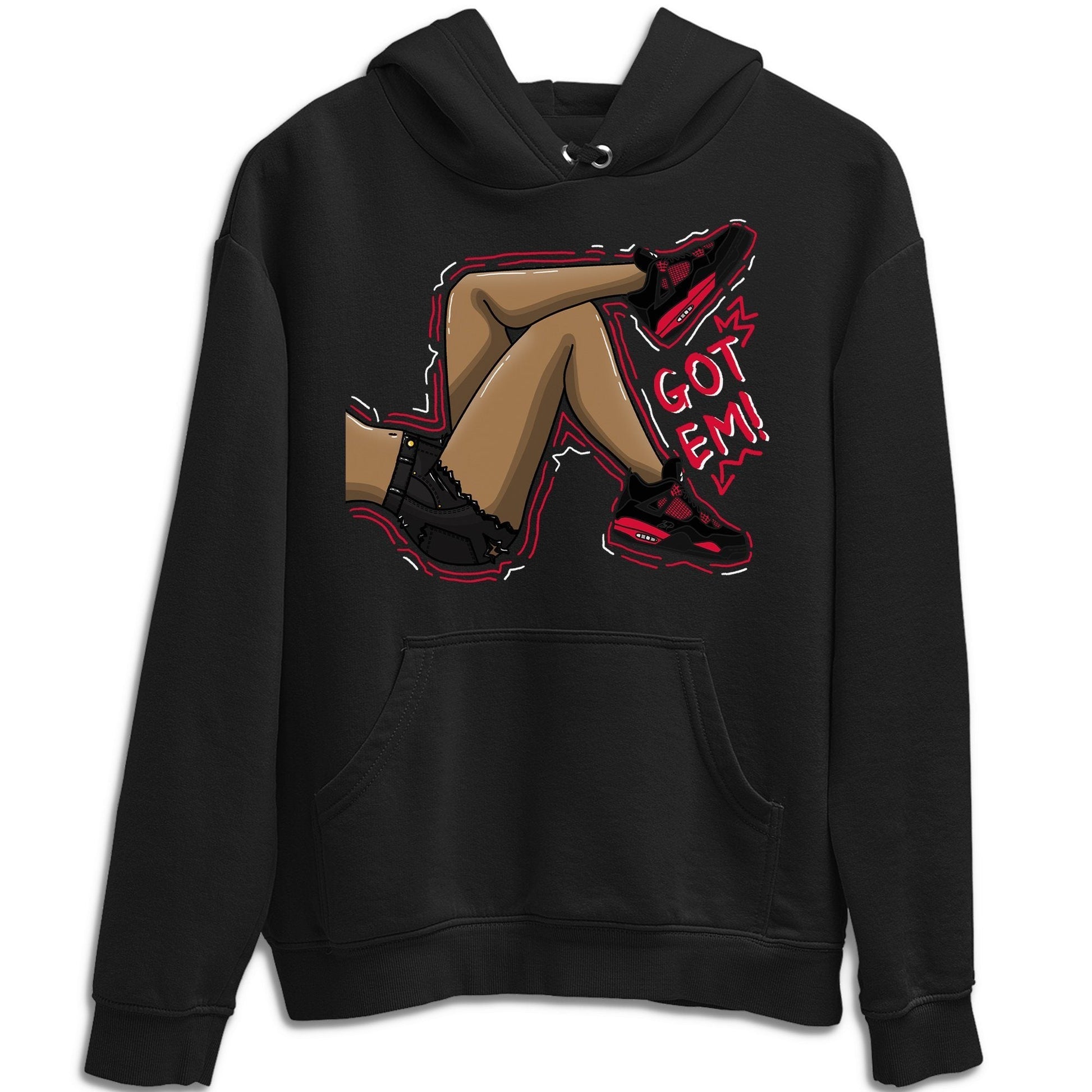 Jordan 4 Red Thunder Sneaker Match Tees Got Em Legs Sneaker Tees Jordan 4 Red Thunder Sneaker Release Tees Unisex Shirts