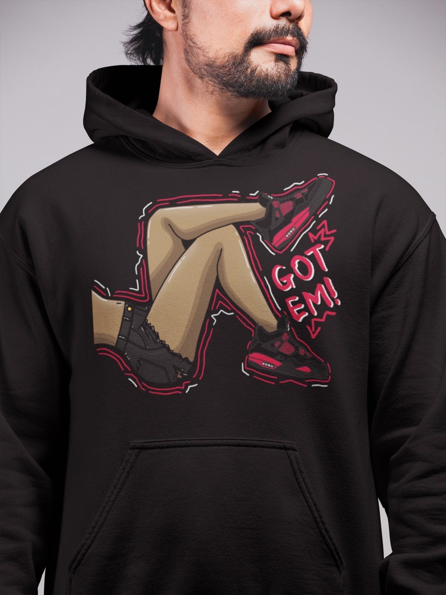 Jordan 4 Red Thunder Sneaker Match Tees Got Em Legs Sneaker Tees Jordan 4 Red Thunder Sneaker Release Tees Unisex Shirts