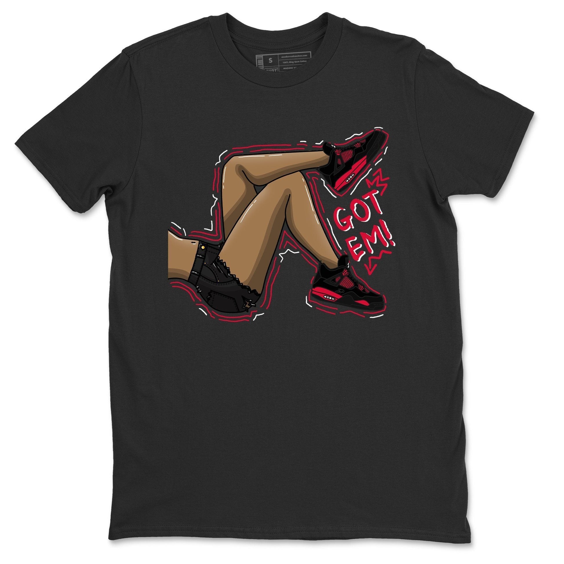 Jordan 4 Red Thunder Sneaker Match Tees Got Em Legs Sneaker Tees Jordan 4 Red Thunder Sneaker Release Tees Unisex Shirts