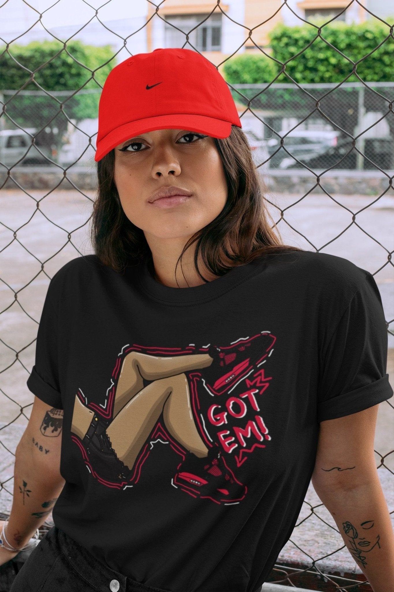 Jordan 4 Red Thunder Sneaker Match Tees Got Em Legs Sneaker Tees Jordan 4 Red Thunder Sneaker Release Tees Unisex Shirts
