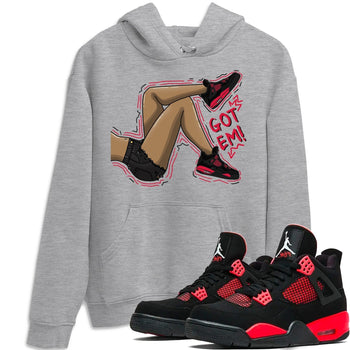 Jordan 4 Red Thunder Sneaker Match Tees Got Em Legs Sneaker Tees Jordan 4 Red Thunder Sneaker Release Tees Unisex Shirts