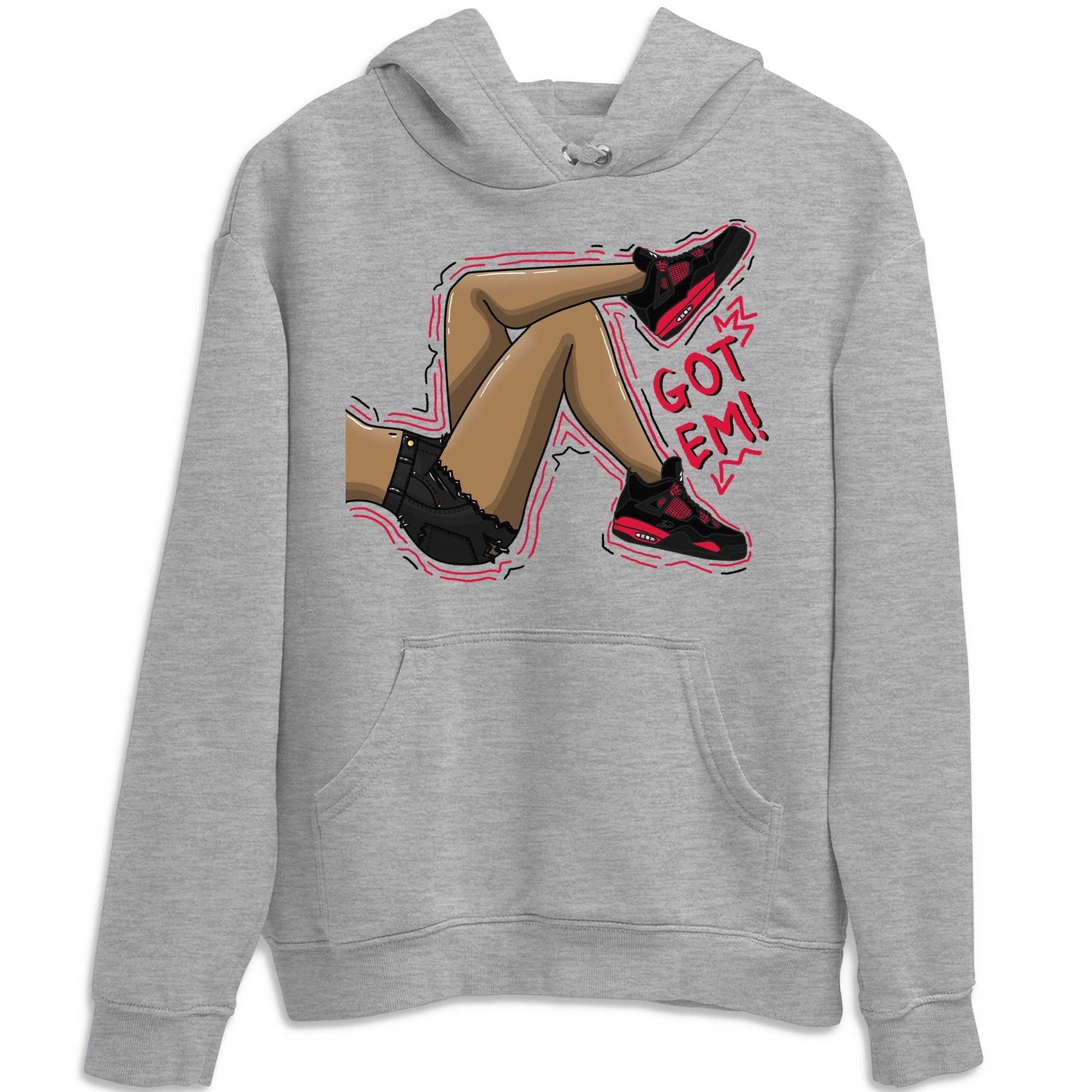 Jordan 4 Red Thunder Sneaker Match Tees Got Em Legs Sneaker Tees Jordan 4 Red Thunder Sneaker Release Tees Unisex Shirts