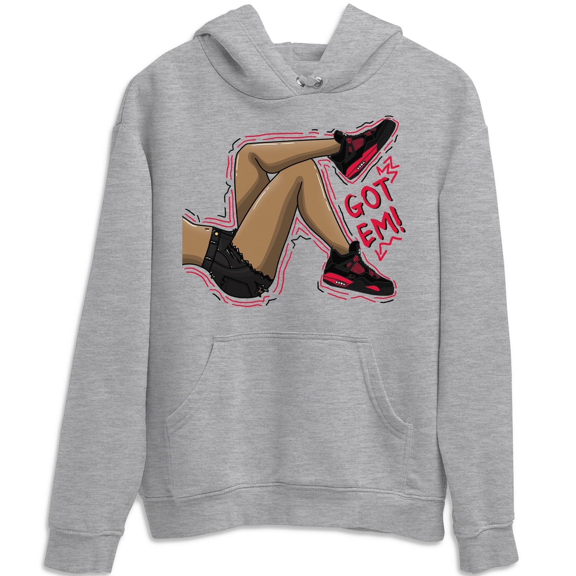 Jordan 4 Red Thunder Sneaker Match Tees Got Em Legs Sneaker Tees Jordan 4 Red Thunder Sneaker Release Tees Unisex Shirts