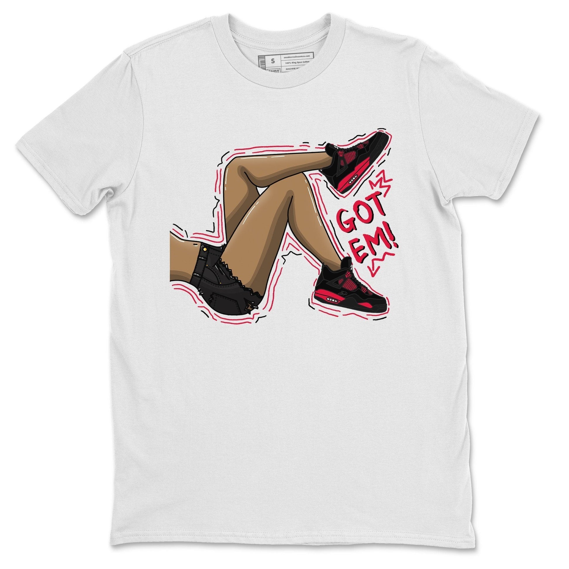 Jordan 4 Red Thunder Sneaker Match Tees Got Em Legs Sneaker Tees Jordan 4 Red Thunder Sneaker Release Tees Unisex Shirts