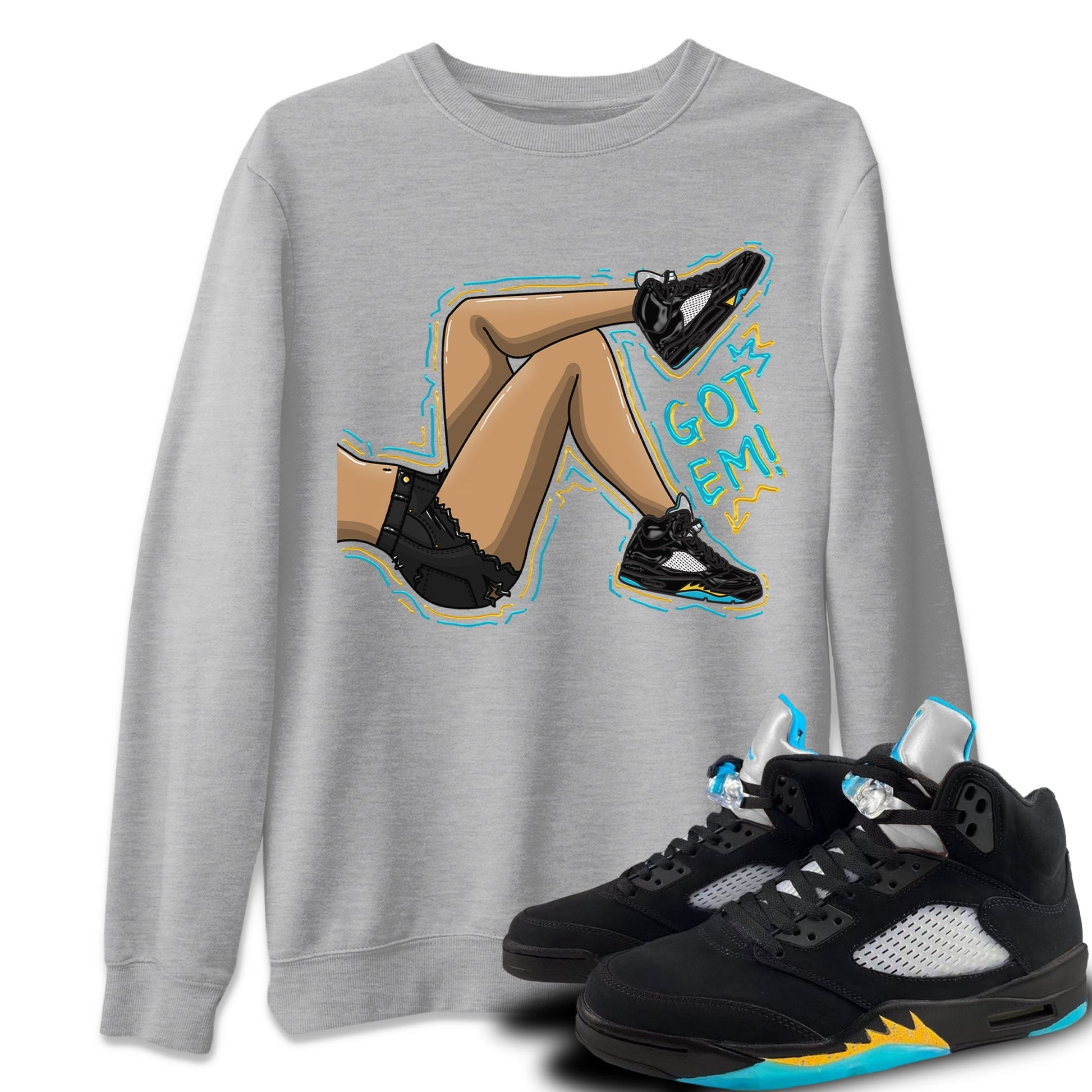 Jordan 5 Aqua Sneaker Match Tees Got Em Legs Sneaker Tees Jordan 5 Aqua Sneaker Release Tees Unisex Shirts