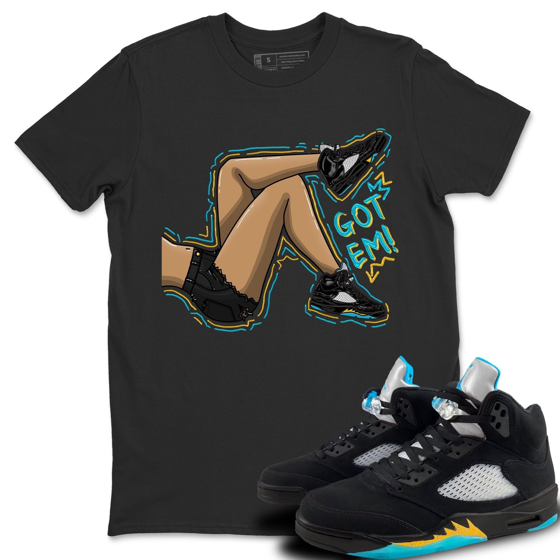 Jordan 5 Aqua Sneaker Match Tees Got Em Legs Sneaker Tees Jordan 5 Aqua Sneaker Release Tees Unisex Shirts