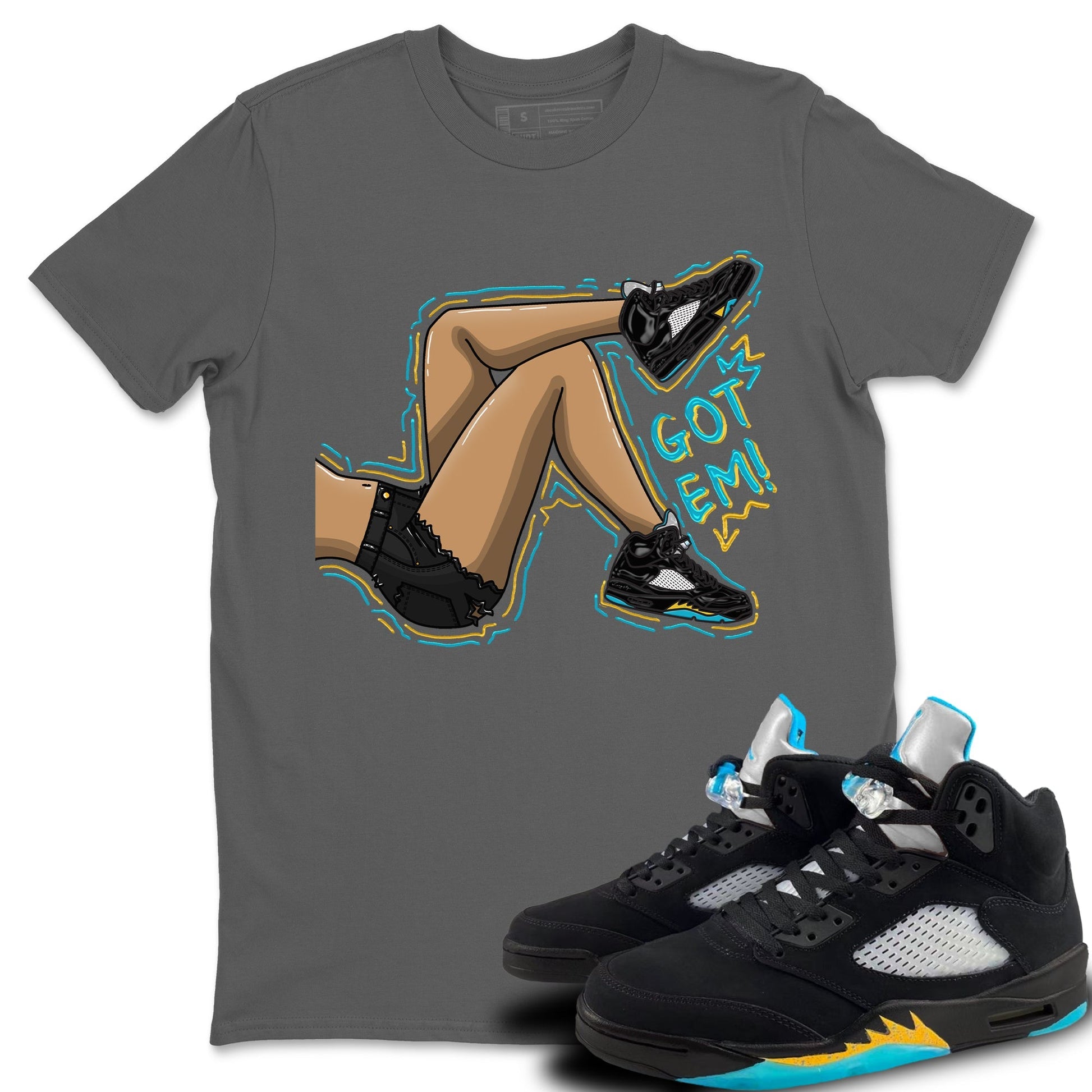 Jordan 5 Aqua Sneaker Match Tees Got Em Legs Sneaker Tees Jordan 5 Aqua Sneaker Release Tees Unisex Shirts