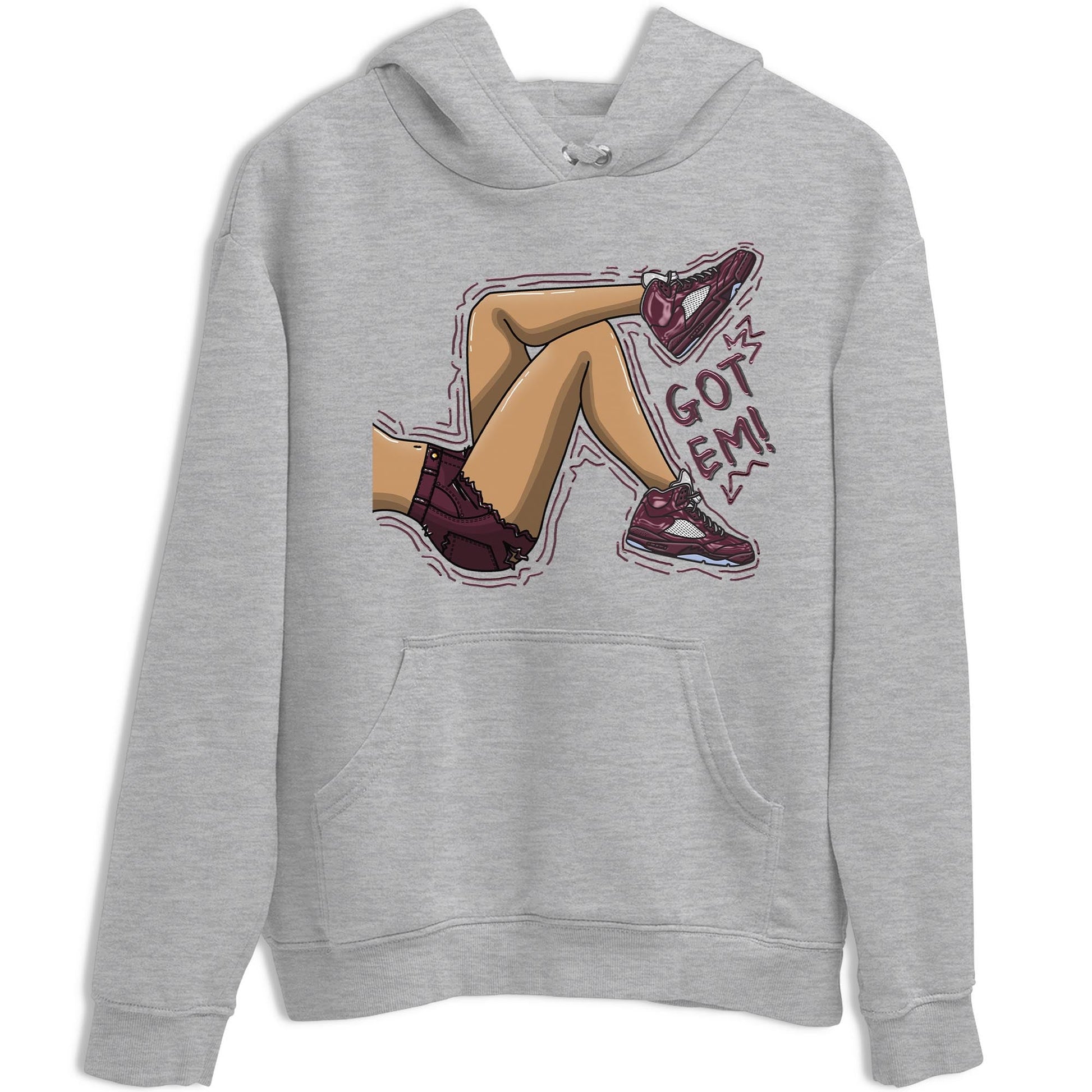 Jordan 5 Burgundy shirt to match jordans Got Em Legs sneaker tees Crew Neck AJ5 Burgundy SNRT Sneaker Release Tees Unisex Casual Shirts Heather Grey 2 T-Shirt
