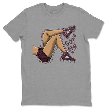 Jordan 5 Burgundy shirt to match jordans Got Em Legs sneaker tees Crew Neck AJ5 Burgundy SNRT Sneaker Release Tees Unisex Casual Shirts Heather Grey 2 T-Shirt