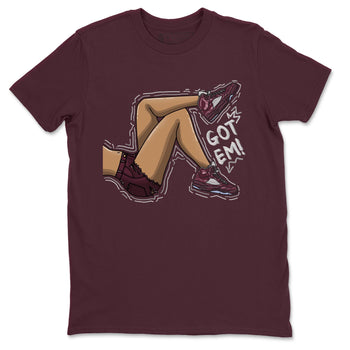 Jordan 5 Burgundy shirt to match jordans Got Em Legs sneaker tees Crew Neck AJ5 Burgundy SNRT Sneaker Release Tees Unisex Casual Shirts Maroon 2 T-Shirt