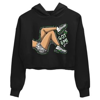 5s Lucky Green shirt to match jordans Got Em Legs sneaker tees Air Jordan 5 Lucky Green SNRT Sneaker Release Tees Black 2 crop length shirt