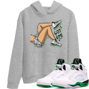 5s Lucky Green shirt to match jordans Got Em Legs sneaker tees Air Jordan 5 Lucky Green SNRT Sneaker Release Tees unisex cotton Heather Grey 1 crew neck shirt