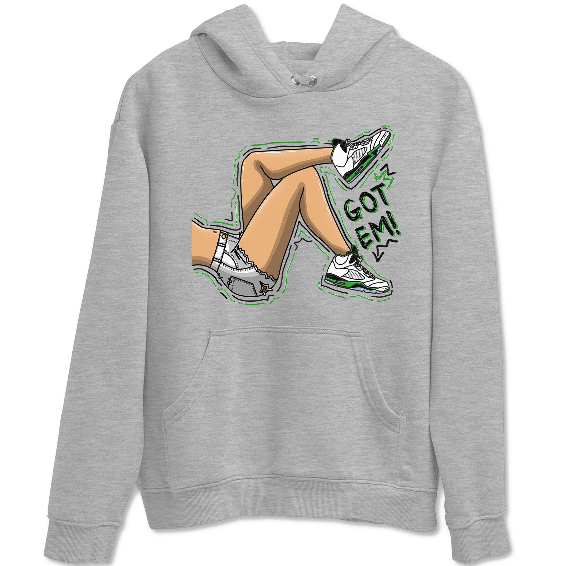 5s Lucky Green shirt to match jordans Got Em Legs sneaker tees Air Jordan 5 Lucky Green SNRT Sneaker Release Tees unisex cotton Heather Grey 2 crew neck shirt
