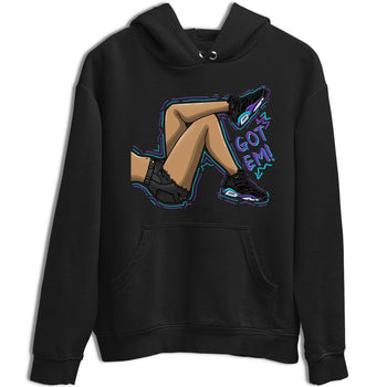 AJ6 Aqua shirt to match jordans Got Em Legs sneaker release tees Air Jordan 6 Aqua SNRT Sneaker Tees Unisex Streetwear Clothing Black 2 T-Shirt
