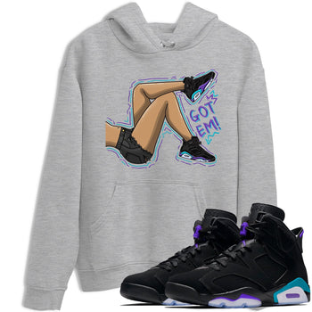 AJ6 Aqua shirt to match jordans Got Em Legs sneaker release tees Air Jordan 6 Aqua SNRT Sneaker Tees Unisex Streetwear Clothing Heather Grey 1 T-Shirt