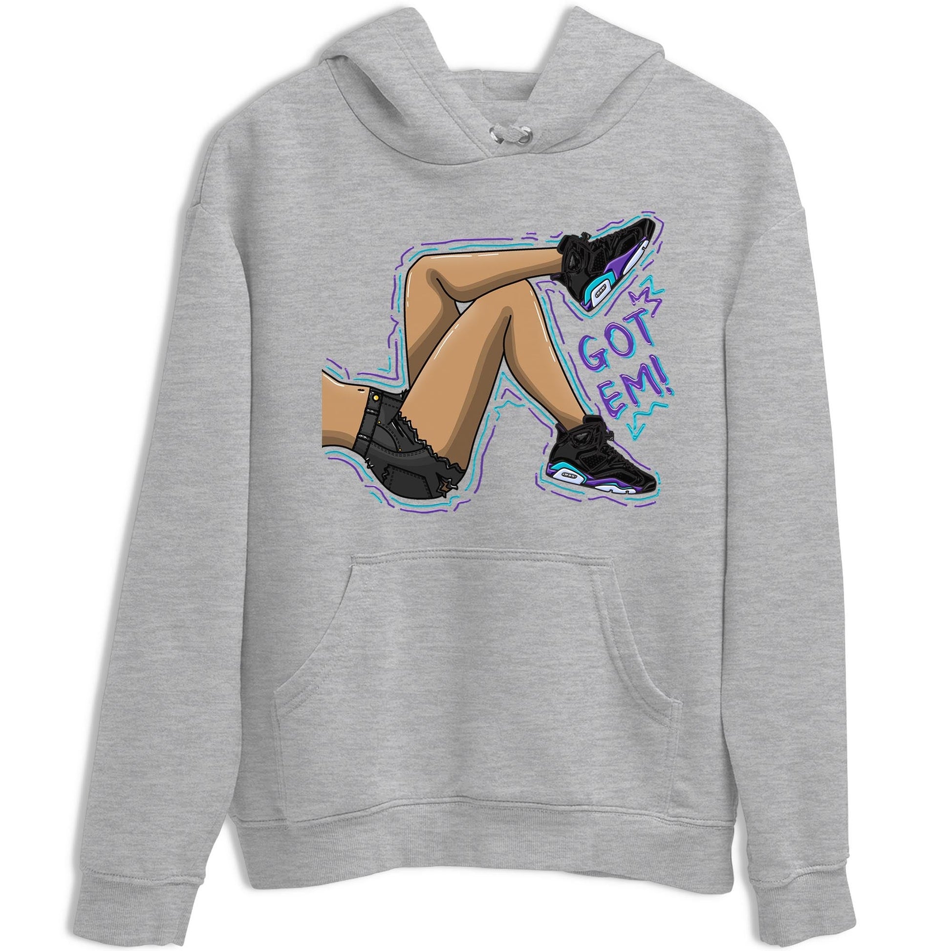 AJ6 Aqua shirt to match jordans Got Em Legs sneaker release tees Air Jordan 6 Aqua SNRT Sneaker Tees Unisex Streetwear Clothing Heather Grey 2 T-Shirt