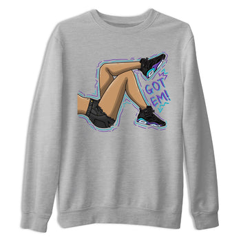 AJ6 Aqua shirt to match jordans Got Em Legs sneaker release tees Air Jordan 6 Aqua SNRT Sneaker Tees Unisex Streetwear Clothing Heather Grey 2 T-Shirt