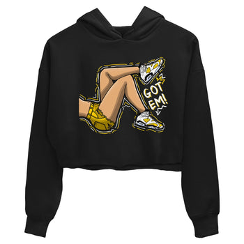 Got Em Legs sneaker match tees to Yellow Ochre 6s street fashion brand for shirts to match Jordans SNRT Sneaker Tees Air Jordan 6 Yellow Ochre unisex t-shirt Black 2 crop shirt