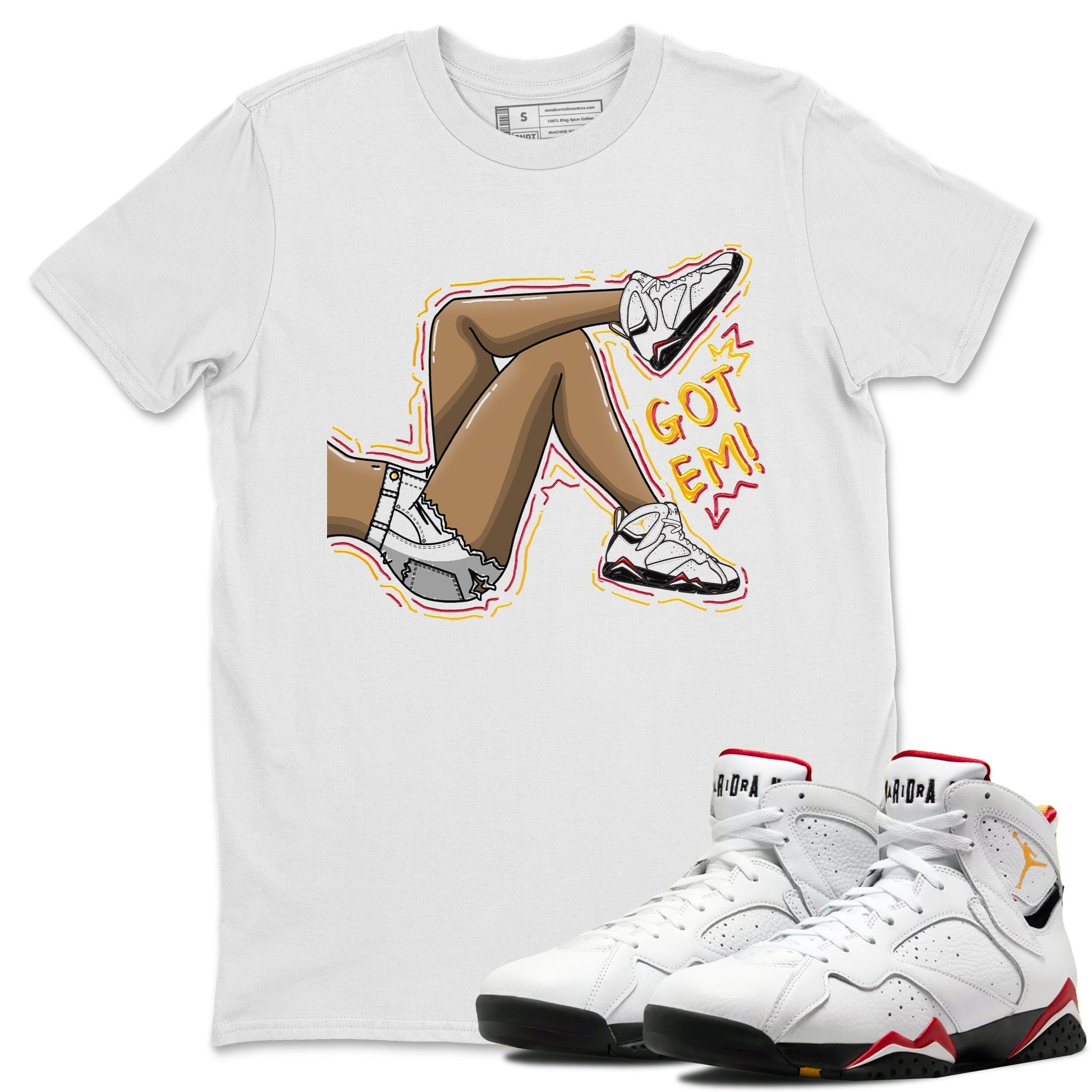 Jordan 7 Cardinal Sneaker Match Tees Got Em Legs Sneaker Tees Jordan 7 Cardinal Sneaker Release Tees Unisex Shirts