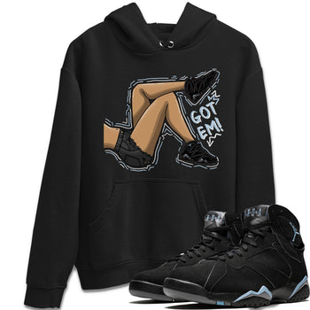 Air Jordan 7 Chambray shirt to match jordans Got Em Legs sneaker tees AJ7 Chambray SNRT Sneaker Release Tees Unisex Black 1 T-Shirt