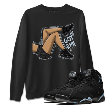 Air Jordan 7 Chambray shirt to match jordans Got Em Legs sneaker tees AJ7 Chambray SNRT Sneaker Release Tees Unisex Black 1 T-Shirt