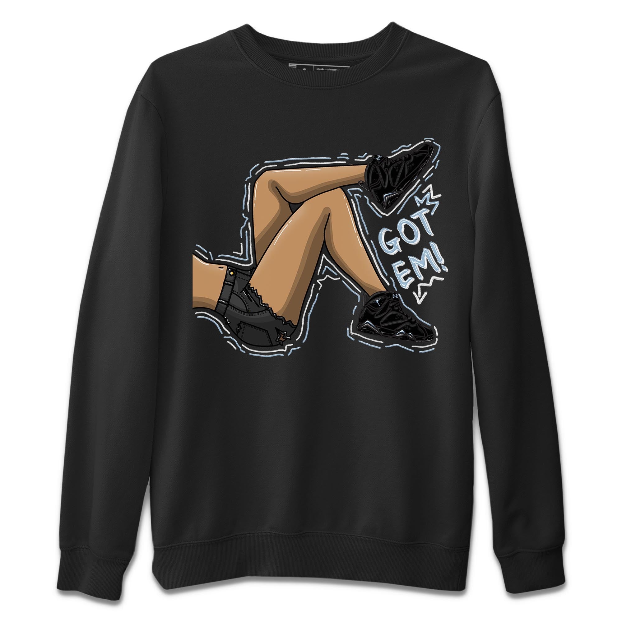 Air Jordan 7 Chambray shirt to match jordans Got Em Legs sneaker tees AJ7 Chambray SNRT Sneaker Release Tees Unisex Black 2 T-Shirt