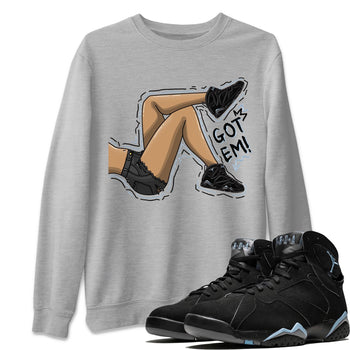 Air Jordan 7 Chambray shirt to match jordans Got Em Legs sneaker tees AJ7 Chambray SNRT Sneaker Release Tees Unisex Heather Grey 1 T-Shirt