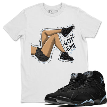 Air Jordan 7 Chambray shirt to match jordans Got Em Legs sneaker tees AJ7 Chambray SNRT Sneaker Release Tees Unisex White 1 T-Shirt
