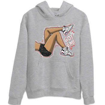 Air Jordan 7 White Infrared shirt to match jordans Got Em Legs sneaker tees White Infrared 7s SNRT Sneaker Release Tees Unisex Heather Grey 2 T-Shirt