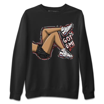 Air Jordan 7 White Infrared shirt to match jordans Got Em Legs sneaker tees White Infrared 7s SNRT Sneaker Release Tees Unisex Black 2 T-Shirt