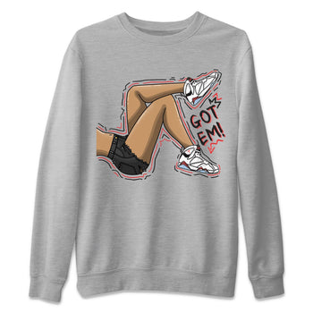 Air Jordan 7 White Infrared shirt to match jordans Got Em Legs sneaker tees White Infrared 7s SNRT Sneaker Release Tees Unisex Heather Grey 2 T-Shirt