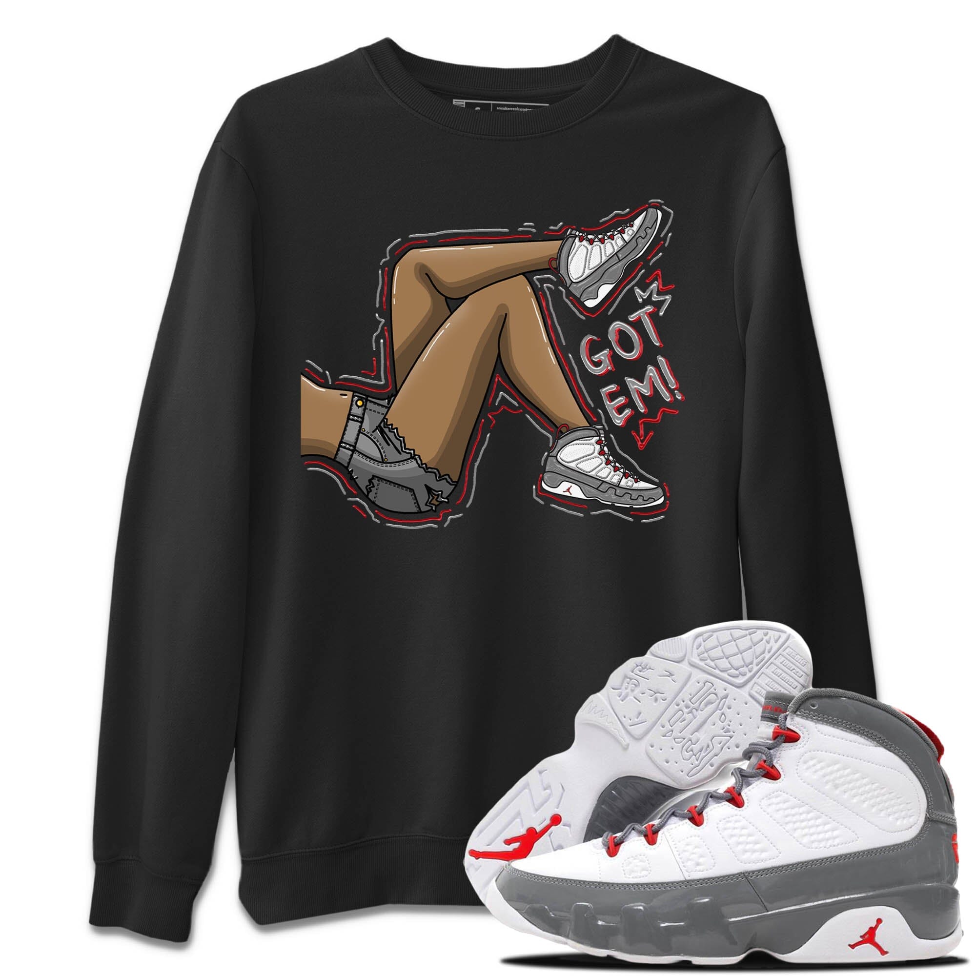 Jordan 9 Fire Red Sneaker Match Tees Got Em Legs Sneaker Tees Jordan 9 Fire Red Sneaker Release Tees Unisex Shirts