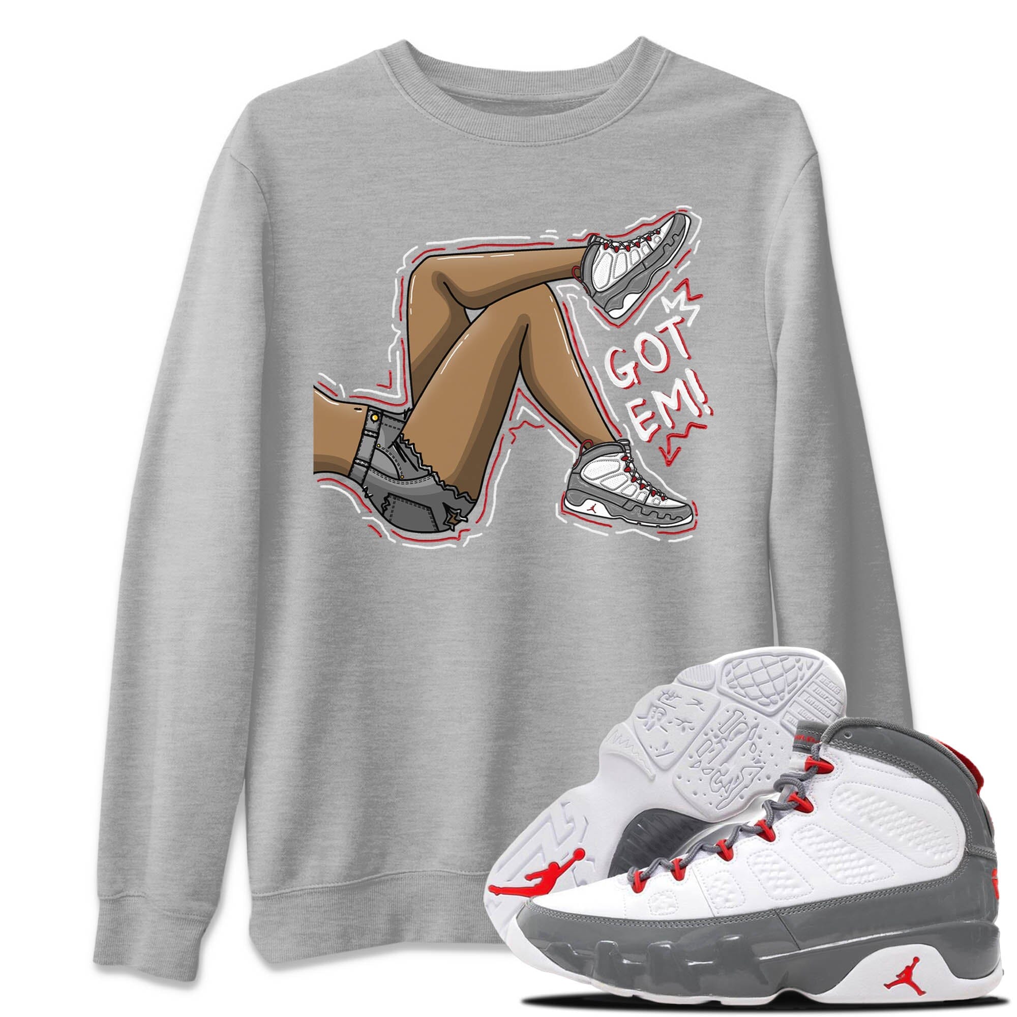 Jordan 9 Fire Red Sneaker Match Tees Got Em Legs Sneaker Tees Jordan 9 Fire Red Sneaker Release Tees Unisex Shirts