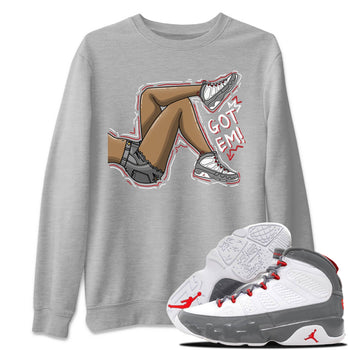 Jordan 9 Fire Red Sneaker Match Tees Got Em Legs Sneaker Tees Jordan 9 Fire Red Sneaker Release Tees Unisex Shirts