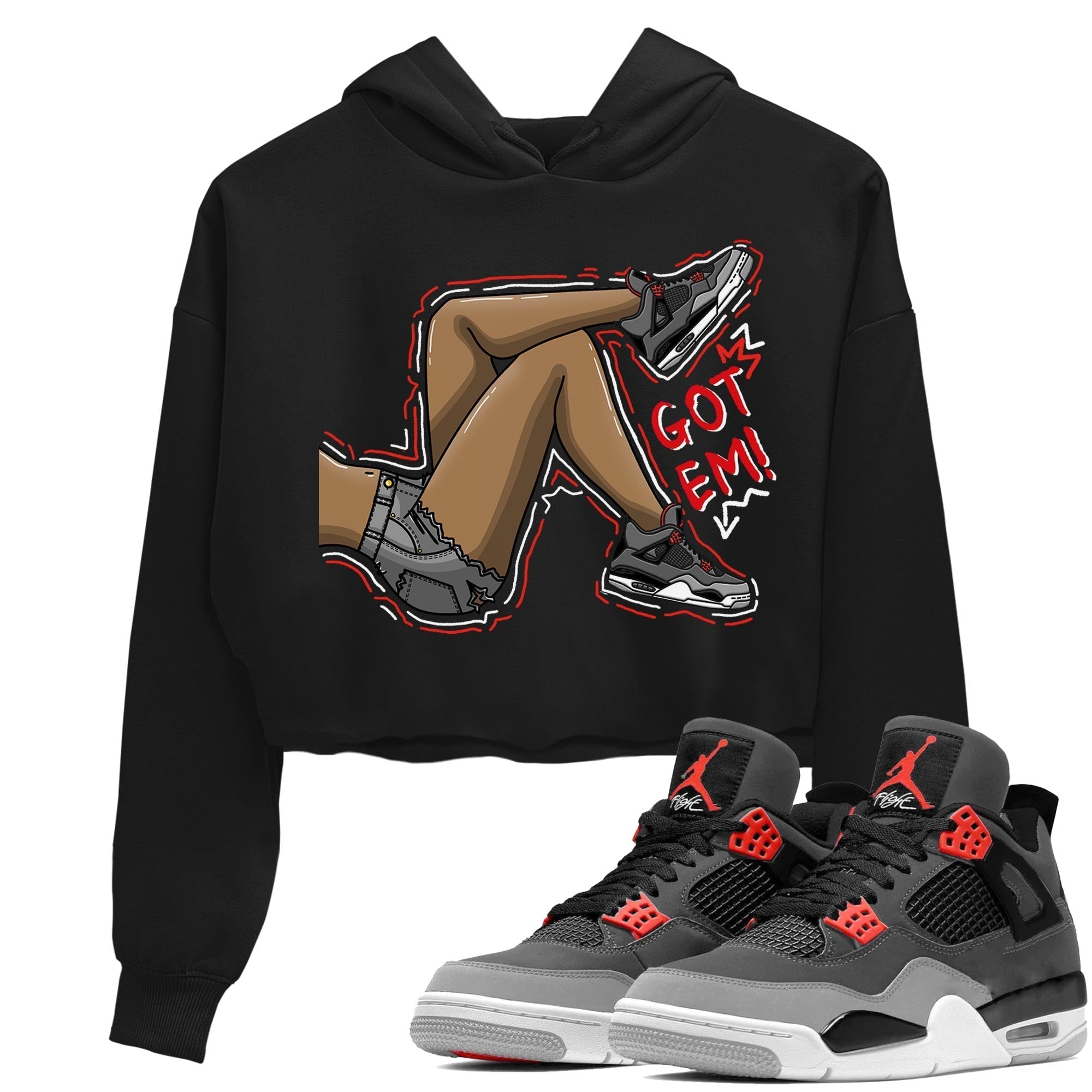 Jordan 4 Infrared Sneaker Match Tees Got Em Legs Sneaker Tees Jordan 4 Infrared Sneaker Release Tees Women's Shirts