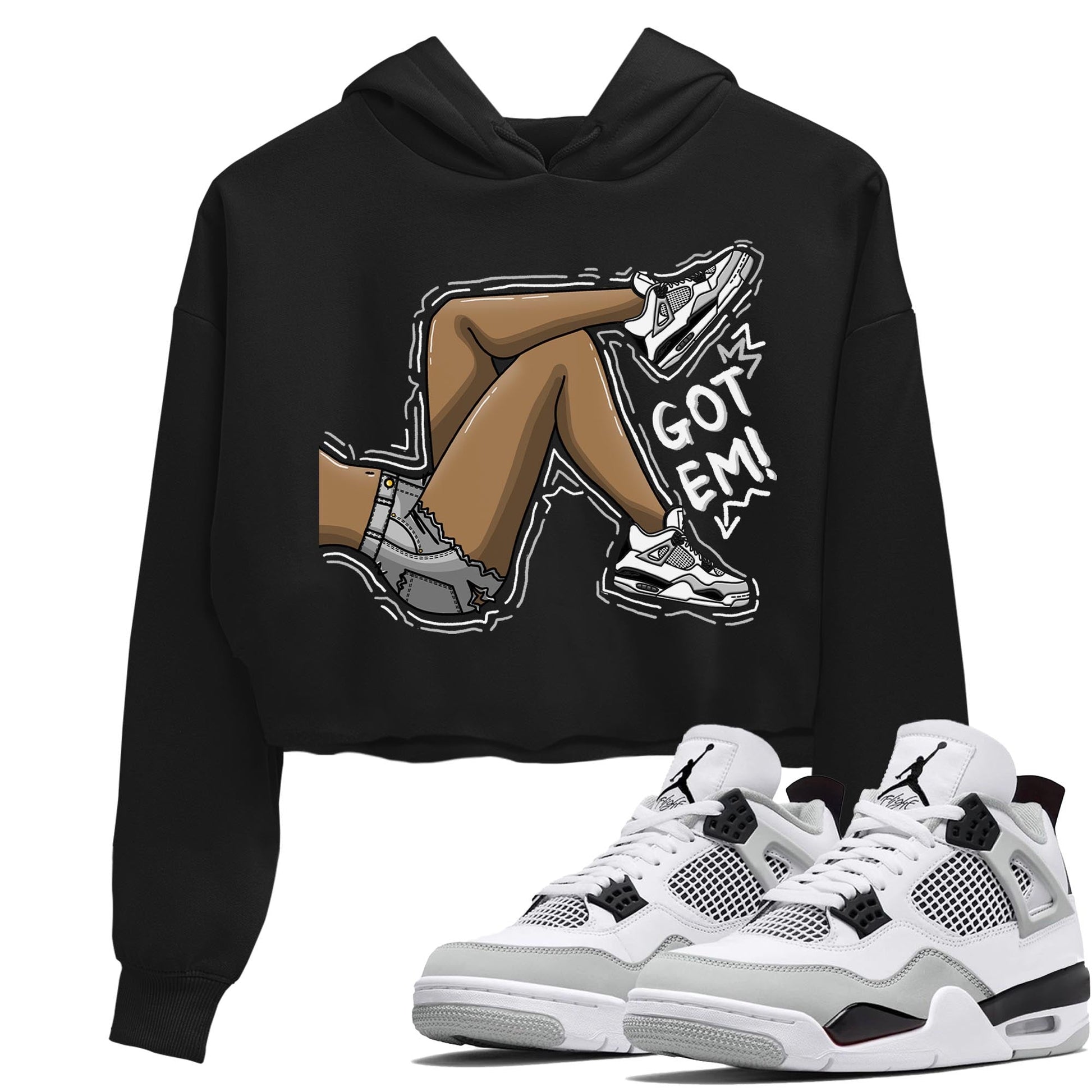 Jordan 4 Military Black Sneaker Match Tees Got Em Legs Sneaker Tees Jordan 4 Military Black Sneaker Release Tees Women's Shirts