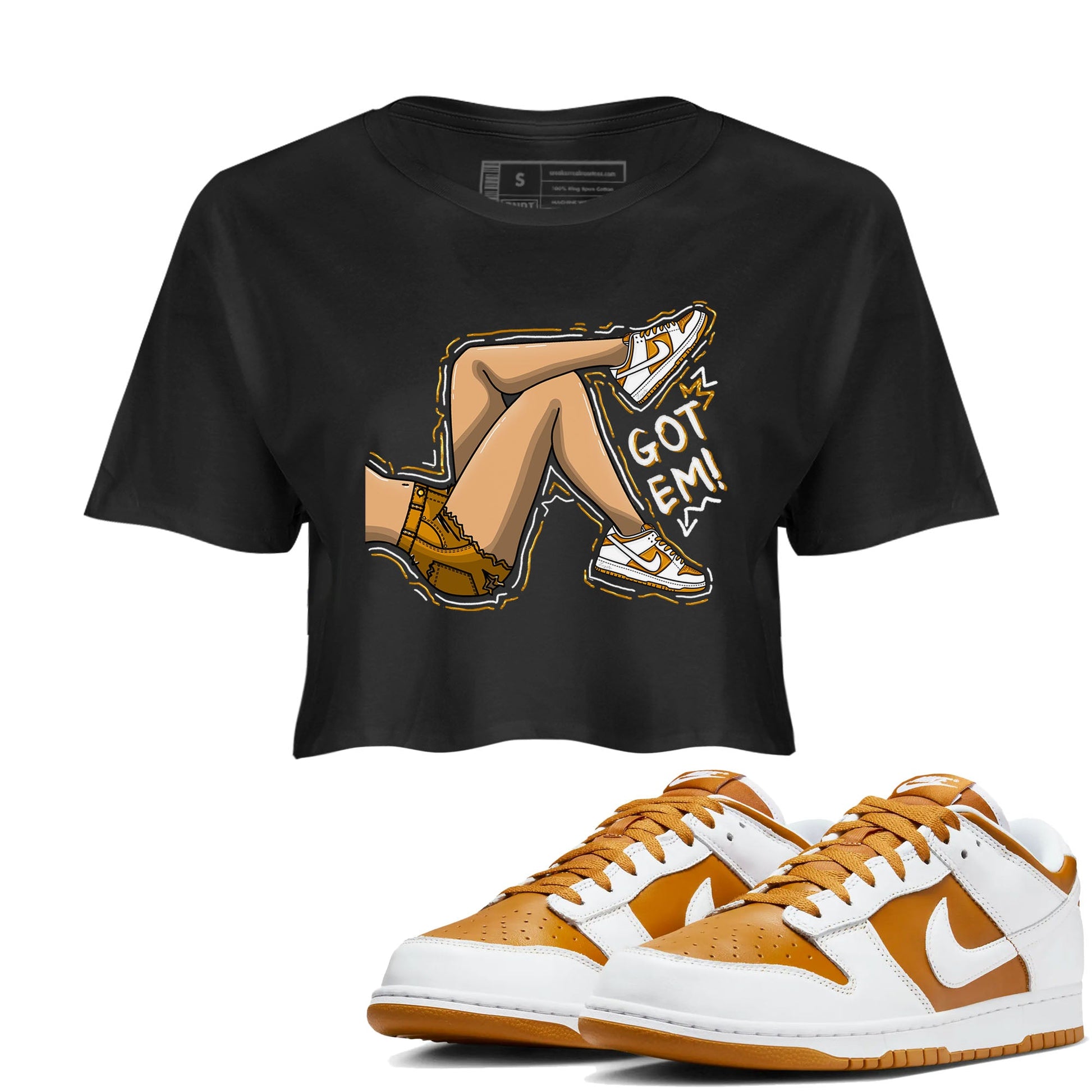 Got Em Legs sneaker match tees to Dark Curry Reverse Curry street fashion brand for shirts to match Jordans SNRT Sneaker Tees Dunk Dark Curry unisex t-shirt Black 1 crop shirt