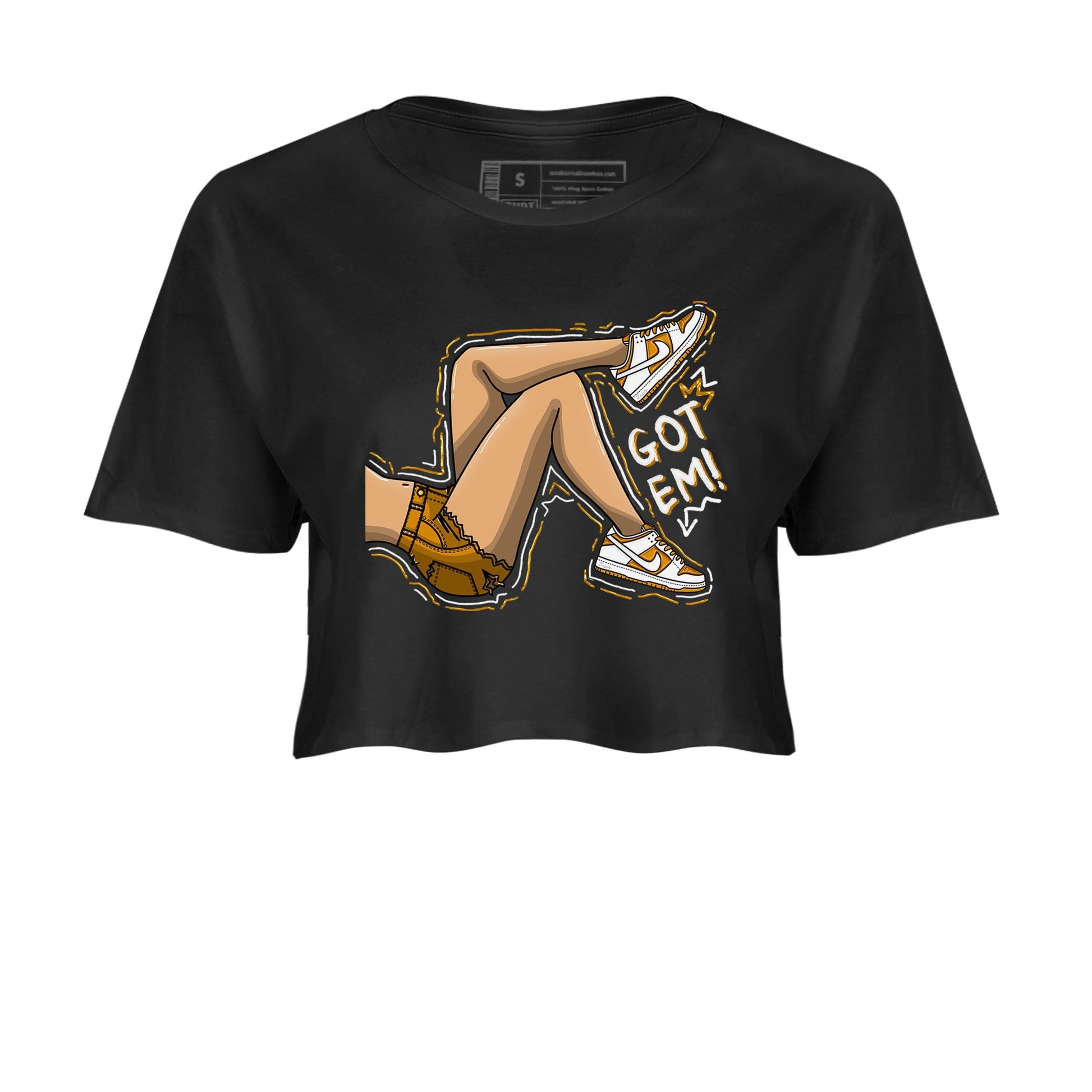 Got Em Legs sneaker match tees to Dark Curry Reverse Curry street fashion brand for shirts to match Jordans SNRT Sneaker Tees Dunk Dark Curry unisex t-shirt Black 2 crop shirt