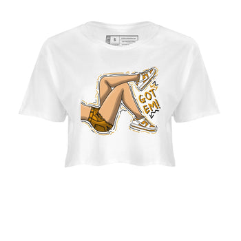 Got Em Legs sneaker match tees to Dark Curry Reverse Curry street fashion brand for shirts to match Jordans SNRT Sneaker Tees Dunk Dark Curry unisex t-shirt White 2 crop shirt